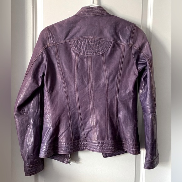 Danier Purple Leather Jacket - Picture 2 of 7
